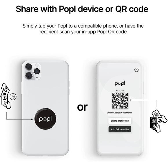 3 Popl Digital Business Card/Smart NFC Sticker/Compatible w/ iPhone and Android - Picture 13 of 15